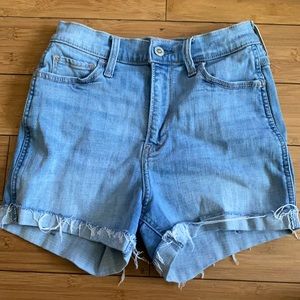 high rise jean shorts from hollister, size 3